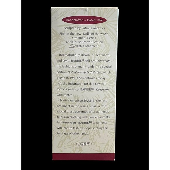 1996 Hallmark Keepsake Ornament Native American Barbie Dolls of the World #1 - Picture 5 of 5